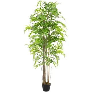 ML-Design Künstlicher Bambus 180cm Groß Kunstpflanze mit Echtholzstamm,