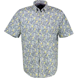 LERROS Kurzarmhemd mit All-Over Print, weiß