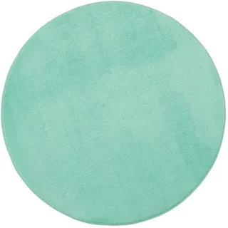 Gözze - Premium Rutschfester Runder Badezimmerteppich, RIO, 100% Microfaser, Ø 110 cm - Mint