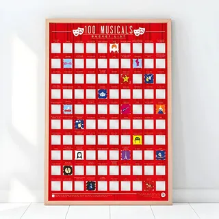 Gift Republic GR 100 Musicals Scratch Off Poster, Red/Multi-Colour, 8.51 cm x 7.51 cm