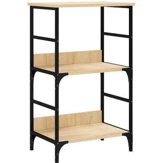 vidaXL Bücherregal mit 2 Fächern 50/33/82 cm aus Holzwerkstoff Sonoma-Eiche Dekor , Sonoma Eiche , Strukturbuche , Rechteckig , 50x82x33 cm , Wohnzimmer, Regale, Bücherregale