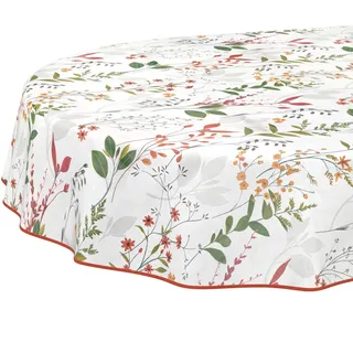 ANRO Wachstuchtischdecke Oval 200 x 140 cm Natur