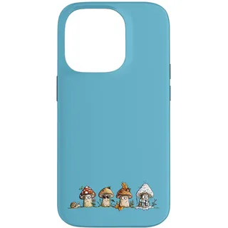 Hülle für iPhone 14 Pro Drollige Jahreszeiten Pilze Wald Natur Cartoon Fliegenpilz