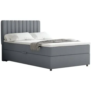 panda möbel gmbh Boxspringbett 120x200 EVEREST, mit Topper, mit Bettkästen, Einzelbett, , Panda Möbel - Grau