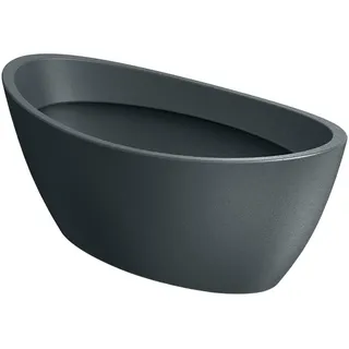 Blumentopf Aria, oval, Graphit, 40 x 20 x 16 cm