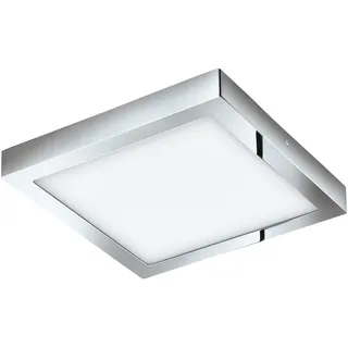 EGLO connect LED Deckenleuchte Fueva-C, Smart Home Deckenlampe, Material: Metallguss, Kunststoff, Farbe: Chrom, L: 30x30 cm, dimmbar, Weißtöne und RGB Farben einstellbar, IP44