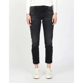 Boyfriend-Jeans GANG "94NICA WORKER", Damen, Gr. 31, N-Gr, schwarz (worn schwarz wash), Denim/Jeans, Obermaterial: 98% Baumwolle, 2% Elasthan, regular fit knöchelfrei, Jeans Boyfriend-Jeans, cooler, androgyner Look