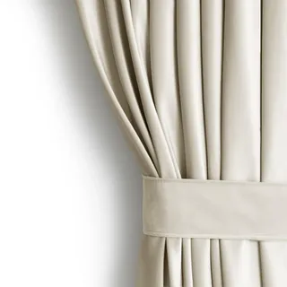 AmeliaHome Set Vorhang H 245 x B 140 cm mit Raffhalter 54 x 10 cm Velvet Optik Hellbeige 1 St. Kräuselband Wellenband Samt Halbverdunkelungsvorhang Fensterdekoration Dekoschal Dekorvorhang