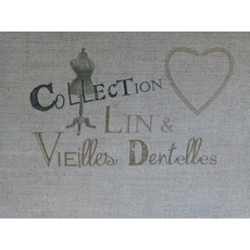 La Boîte à Broder COU045LN Bedruckter Coupon „Vieilles Dentelles“ (Antike Spitze), Leinen, naturfarben/Beige
