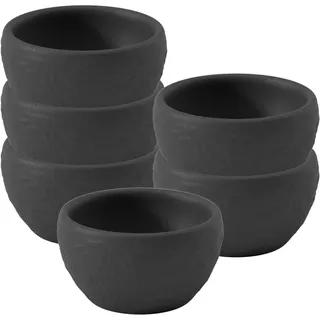 Eierbecher VILLEROY & BOCH "Eierbecher Manufacture Rock ø 4,8 cm 6er Set schwarz", schwarz, Porzellan, Eierbecher, Eierbecher