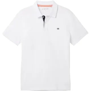 Tom Tailor Poloshirt, weiß, Uni, Gr. XL