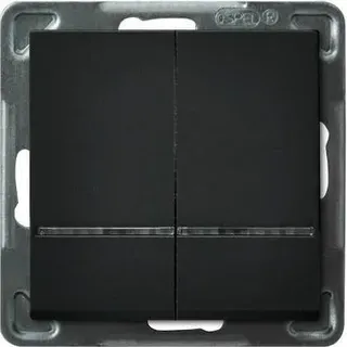 Zwei-Gruppen-Kronleuchterschalter mit blauer Beleuchtung, schwarz metallic SONATA