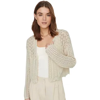 Only Damen ONLNOLA 7/8 Life Open Cardigan NCA KNT Strickjacke, Cloud Dancer,M