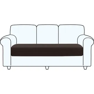 TAOCOCO Rutschfester Sofa Sitzkissenbezug, Elastische Sofakissenbezüge, Dehnbar, Waschbar, Für Sofa Sitz und Rückenkissen (3 Sitzer, Schokoladenbraun)