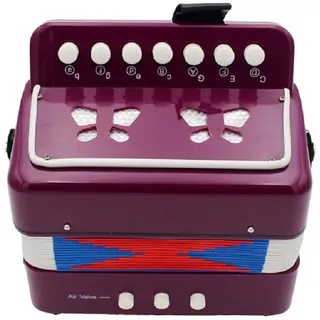 FunnyGoo Oostifun Kinder Kinder Knopf Akkordeon Spielzeug Tastaturinstrumente mit 7 Höhen, 3 Luftventile, Handschlaufe, Instrument Musikspielzeug für Anfänger Lila