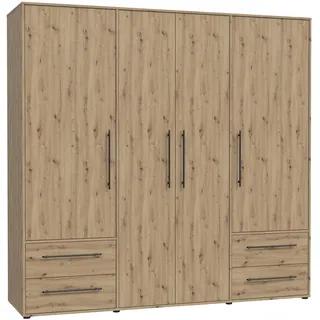 Forte Drehtürenschrank Mokkaris 206 x 200,1 x 59 cm Beige