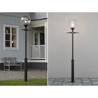 LED Mastleuchte, Außenleuchte zur Gartenbeleuchtung & Wegbeleuchtung Alu Schwarz - Schwarz