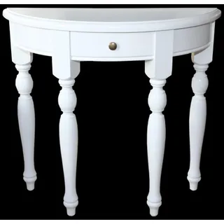 Casa Padrino Shabby Chic Konsolentisch aus Massivholz, Weiss, B 82 cm, H 75 cm, T 32 cm, Konsole im Landhausstil - Weiß