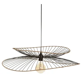 Hängeleuchte ALARA mit Lampenschirm aus Metall, Ø 69 cm - Schwarz