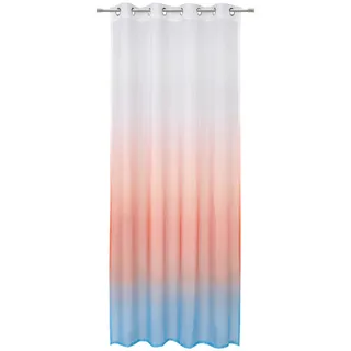 Esposa Ösenvorhang , Blau, Orange , Textil , 140x245 cm , Oeko-Tex® Standard 100 , Heimtextilien, Vorhänge, Fertigvorhänge, Ösenvorhänge