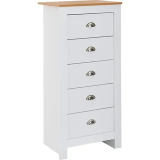 Wohnling Sideboard 53 x 114 x 39 cm Weiß / Eiche