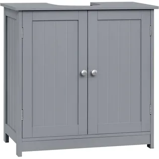 WOLTU Waschbeckenunterschrank Unterschrank Badschrank Waschtischunterschrank Badregal Waschtisch Taubengrau Holz 60x60x30cm - Grau