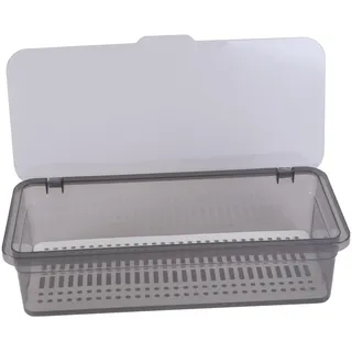 COLLBATH Besteckkasten mit Deckel aus Kunststoff, Schwarz, Transparent | Essstäbchen Aufbewahrung, Küchen Vorratsbehälter, Kasten für Besteck, Küchenutensilien Ablage