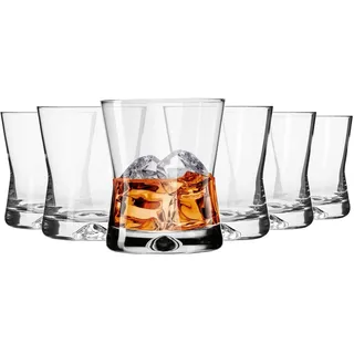 Krosno - Whiskygläser 6er Set, 290 ml, X-line-Kollektion - Rumgläserser Wiskeygläser Tumbler - Rum Weinbrand Cognac Brandy - Spülmaschinenfest
