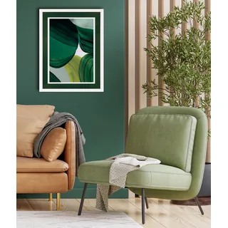 queence Bild mit Rahmen »Abstrakt, dunkelgrün, Blätter« Abstrakt   Abstrakte   Art   Kunst   Modern 1 Stk. tlg. Poster mit buntem Acrylglas Passepartout, grün