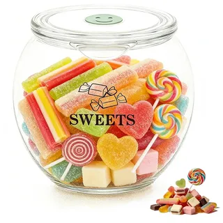 Zbozzba Keksdose mit Deckel,Candy bar zubehör,Süßigkeiten glas,Bonbonglas,PET transparent,Vorratsdose für Kekse, Süßigkeiten,Snacks und Candy Bar Zubehör,2 Stück,2,2 Liter
