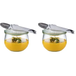 APS 6er-Set Original WECK Gläser 580 ml mit Deckel - Ø 11 cm/Höhe 9 cm/Tulpenform (Packung mit 2)