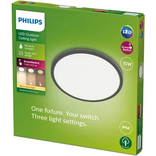 Philips Außenleuchte Metall 2,3 cm IP54 15W schwarz
