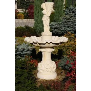 Springbrunnen Garten Teich Brunnen  Steinbrunnen Stein Gartenbrunnen Fontaine - Weiß