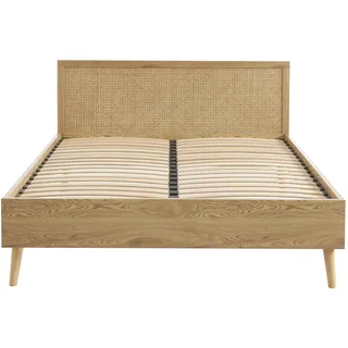 BAÏTA Doppelbett INES Rattan 160 x 200 cm Lattenrost inkl