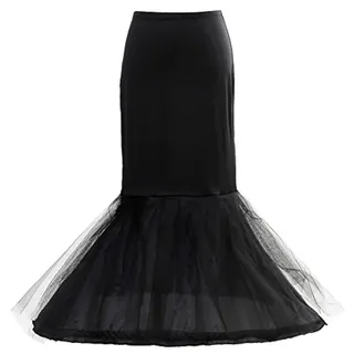 HIMRY Fishtail Mermaid Meerjungfrau Reifrock Petticoat, 1 Ring verstellbar, Unterrock Crinoline, One Size, für Gr.34 bis Gr.44. KXB-0020 Black
