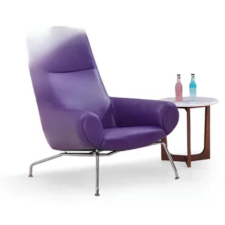 Lila Lounge Club Sessel Fernseh Club Relax Leder Couch Polster 1 Sitzer Design