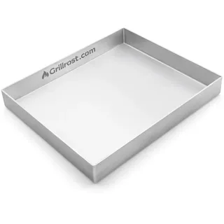 Edelstahl Grillplatte - Plancha 30 x 25cm - geschlossene Grillwanne - dicht verschweißt