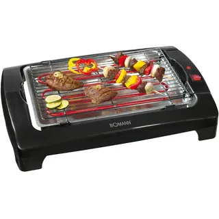 Bomann Barbecue-Tischgrill | ideal für Balkon & Küche | Tischgrill elektrisch | Elektrogrill mit Cool Touch-Gehäuse | 2000 W | BQ 1240 CB N - Schwarz