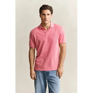 Poloshirt GANT "2 TONE", Gr. L, rose rot, Jersey, Obermaterial: 100% Baumwolle, unifarben, regular fit normal, Rundhals, eingesetzt gerader Abschluss, Shirts Poloshirt, Regular fit mit Polokragen