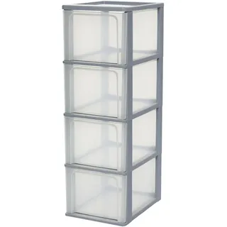 Iris Ohyama Schubladenbox 4-tlg. grau