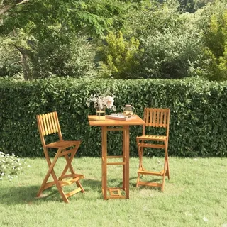 The Living Store Garten-Barhocker 2 Stk. Klappbar Massivholz Akazie - Braun
