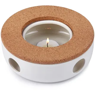MESNEY Teekanne mit Stövchen, Keramische Isolierbasis, Geeignet zum Erhitzen und Warmhalten von Teekannen, Teetassen und Glaskeramik-Utensilien 15 cm