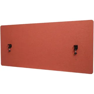 Mendler Akustik-Tischtrennwand HWC-G75, Büro-Sichtschutz Schreibtisch Pinnwand, doppelwandig Stoff/Textil ~ 60x140cm braun