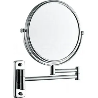 DEUSENFELD K5C - Doppel Wand Kosmetikspiegel, 5x Vergrößerung + Normalspiegel, Ø20cm, 360° vertikal und horizontal schwenkbar, MS verchromt