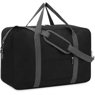 für Reisetasche Handgepäck Easyjet Handgepäck 45x36x20 Handgepäck Tasche für Flugzeug Faltbare Reisetasche Weekender Damen und Herren 30L (Schwarz)
