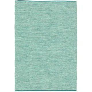 Pergamon Baumwolle Natur Kelim Teppich Easy Meliert , Türkis , Textil , 160x230 cm , Teppiche und Böden, Teppiche, Fleckerlteppiche