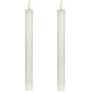 KARELLS LED Stabkerzen, LED Kerzen, Flammenlose Tafelkerzen, Batteriebetriebene LED Kerzen,für Muttertagsgeschenk, Party, Hochzeit, Kirche Dekorationen, 2PCS, Weiß