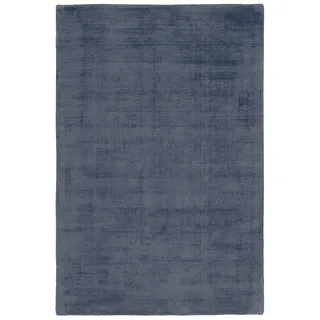 Teppich KAYOOM "My Raaja 230", blau, B:160cm H:12mm L:230cm, Viskose, Teppiche, Teppich, Kurzflor, Viskose, leichter Glanz, Wohnzimmer