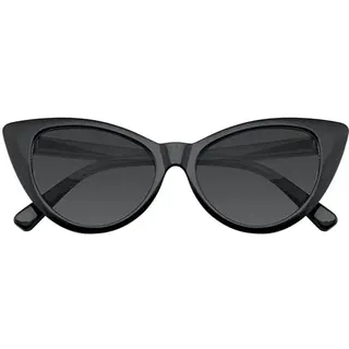 Boolavard Cateye Sonnenbrille für Damen, klassisches Vintage Retro Design mit hoher Spitze und Flügeln (Cat Eye – Schwarz Getönte Linse)