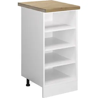 Vicco Küchenregal R-Line, 40 cm , AP Eiche, Weiß/Weiß - Weiß